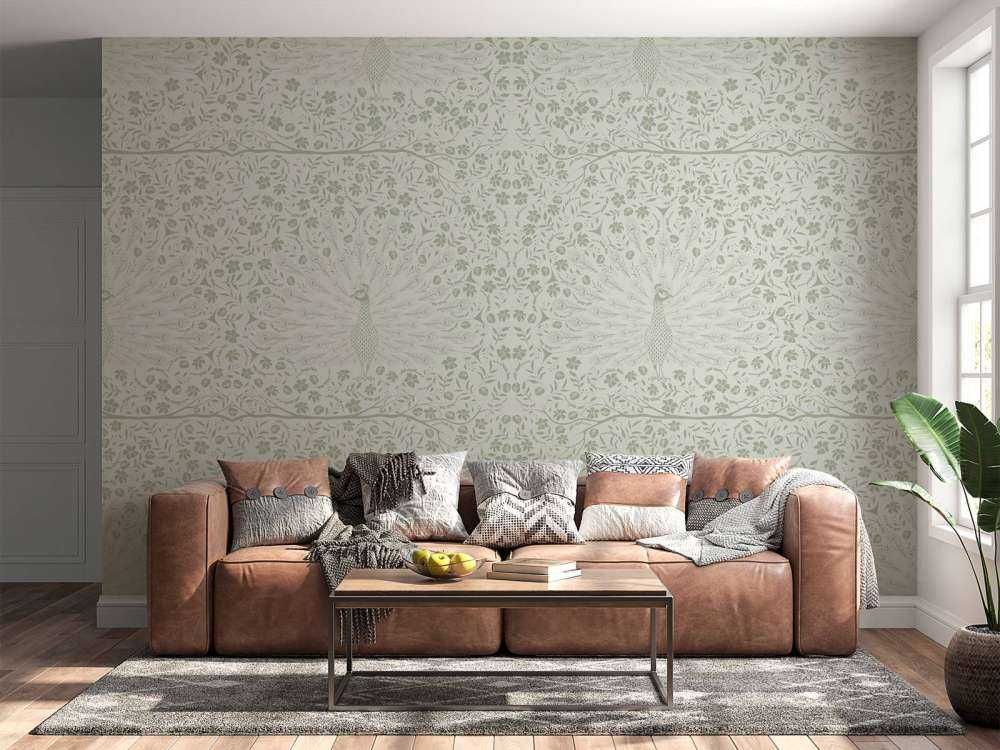 Classic Elegant Peacock Splendour Pattern - vert
