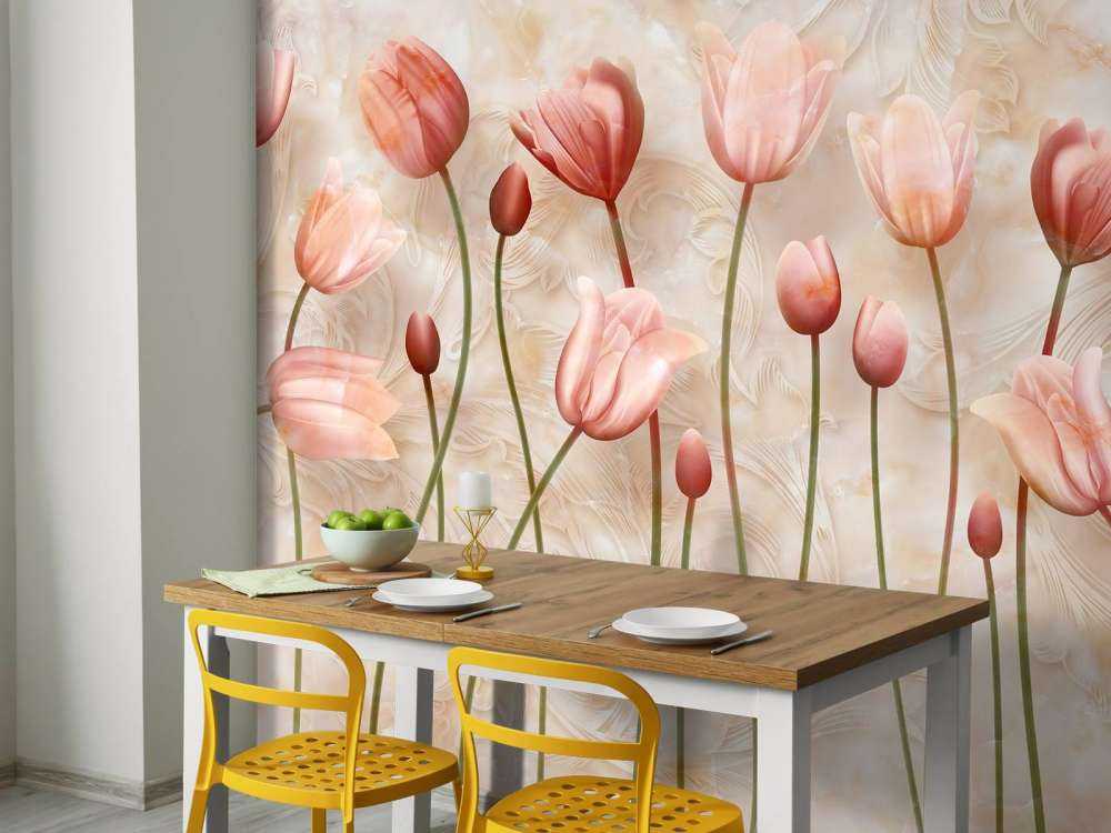 Tulipes roses ondulées