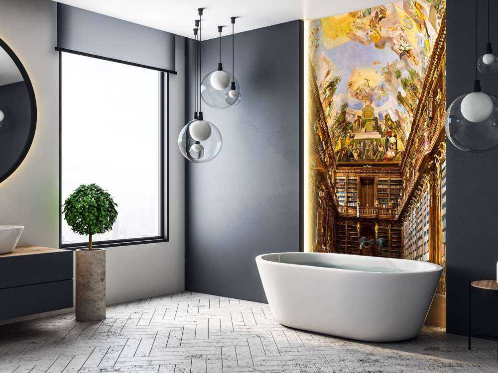 Bibliothèque historique en bois chaud