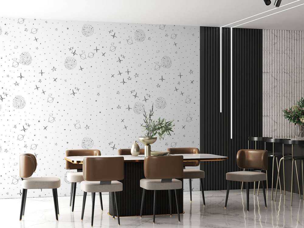 Motif de l'espace en noir et blanc