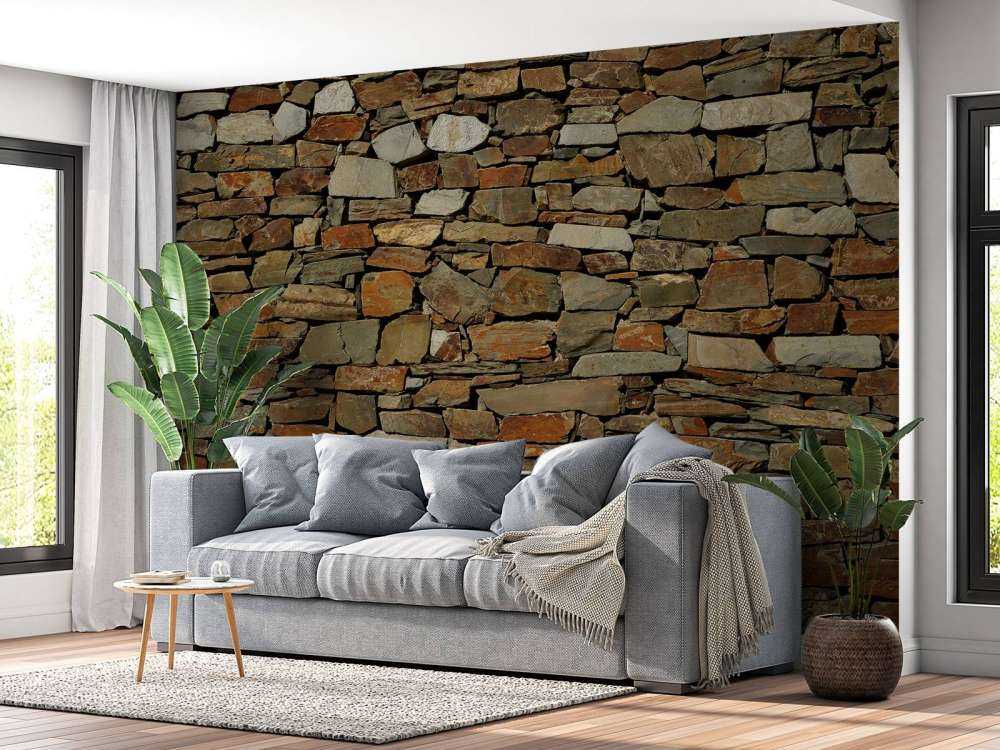 Mur de pierres inégales