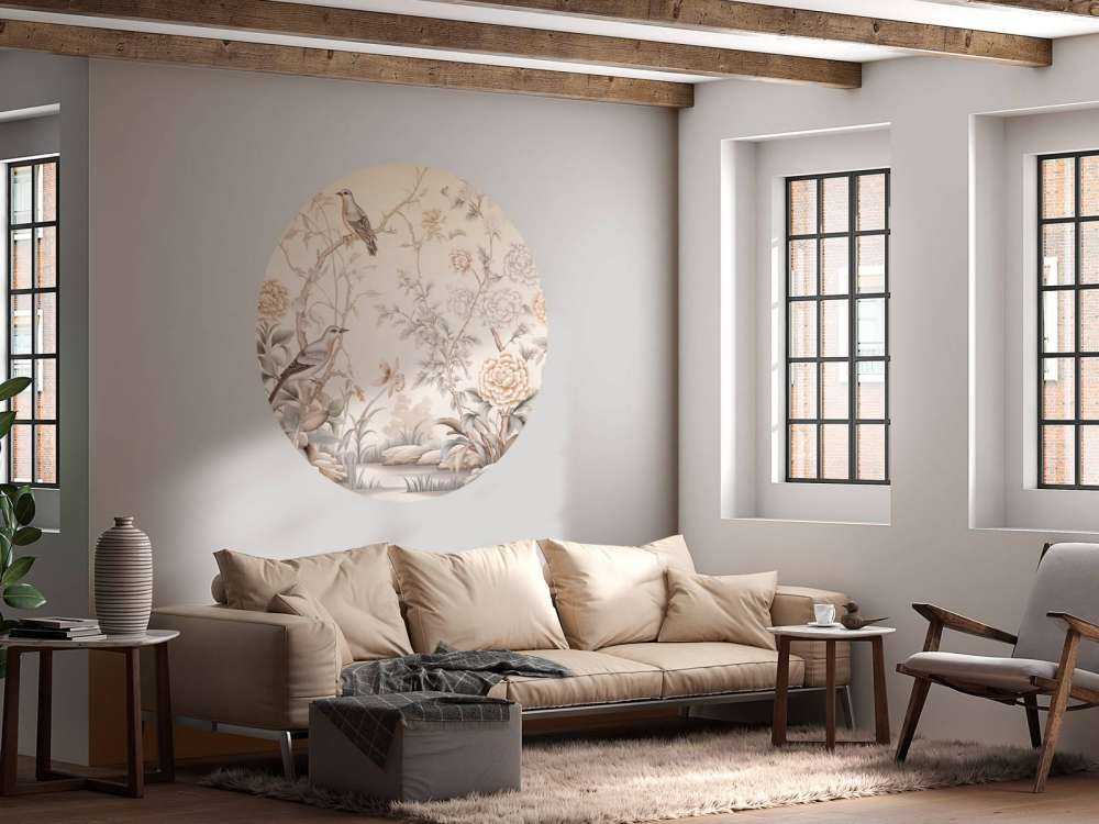 Paysage fleuri dessiné