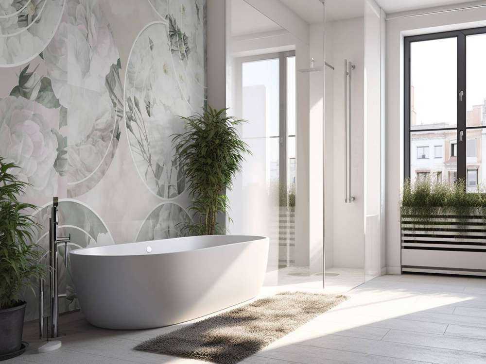 Élégance florale intemporelle - Blanc doux