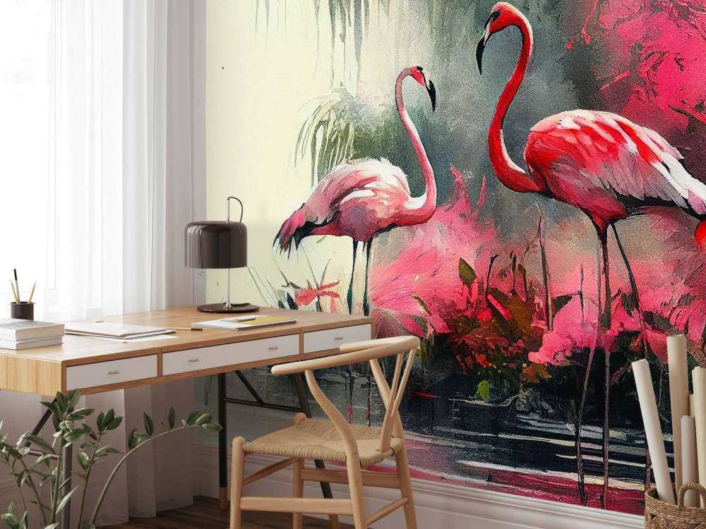 Esquisse de Flamant Carmin