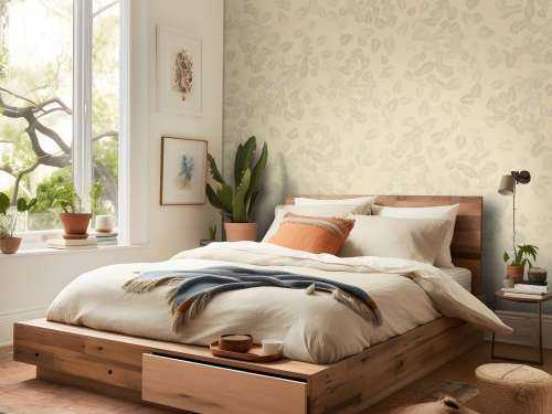 Petites feuilles sur beige