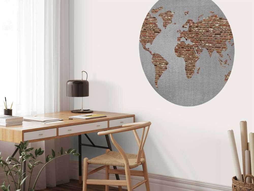 Carte du monde avec briques