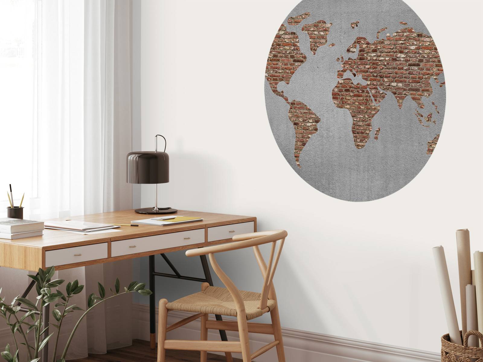 Carte du monde avec briques