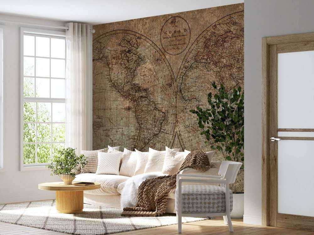 Dessin d'une ancienne carte du monde