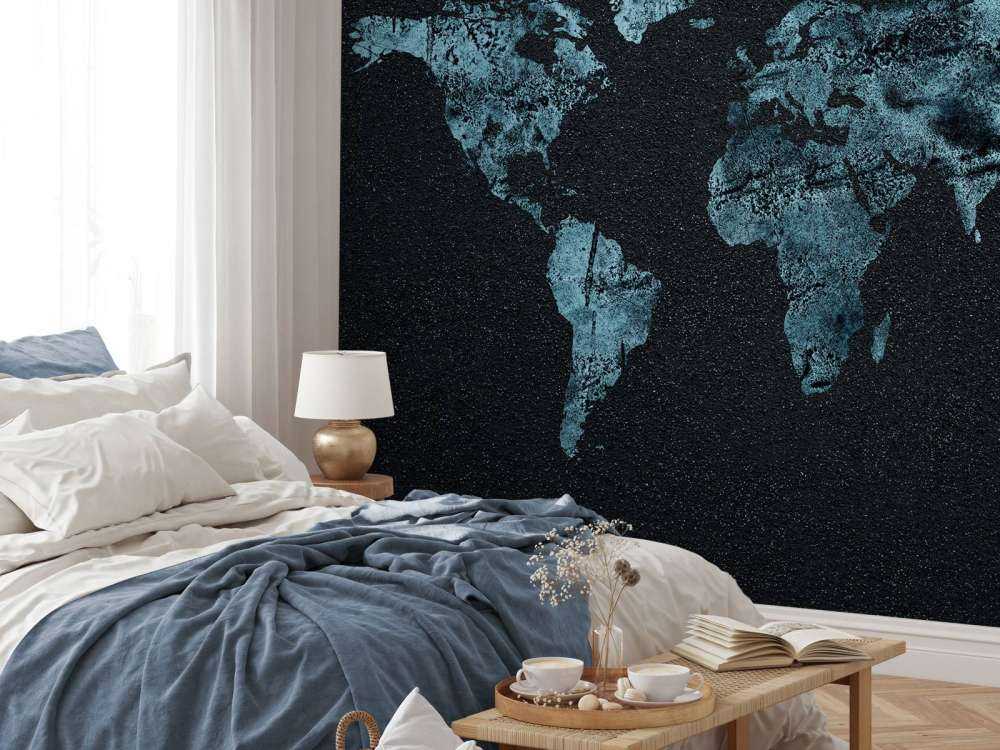 Carte du monde bleue
