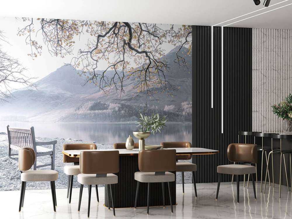 Banc au bord d'un lac apaisant
