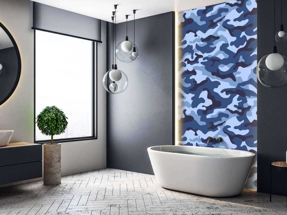 Motif Camouflage bleu