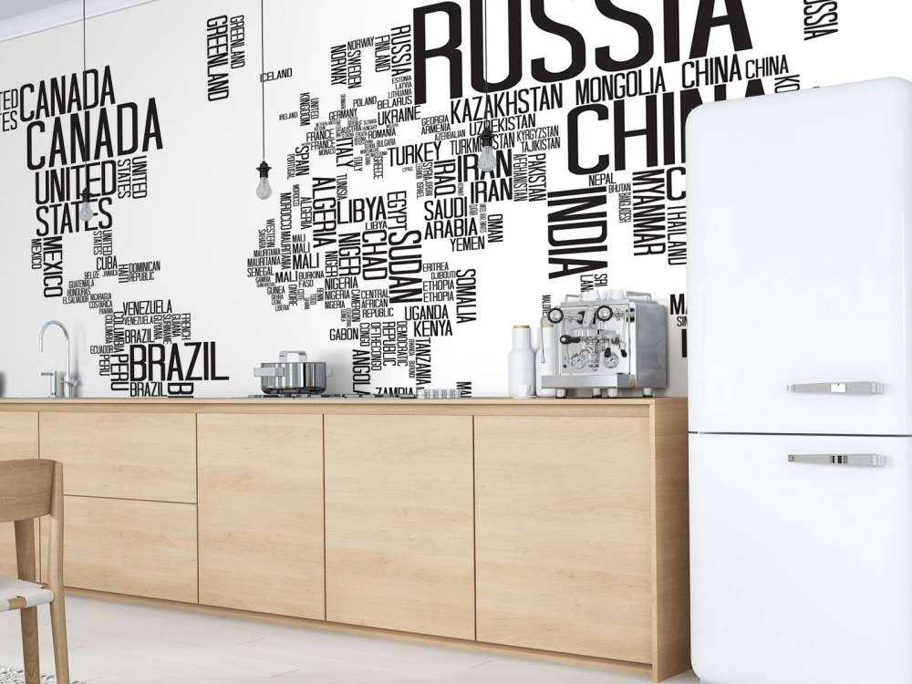 Carte du monde typographique