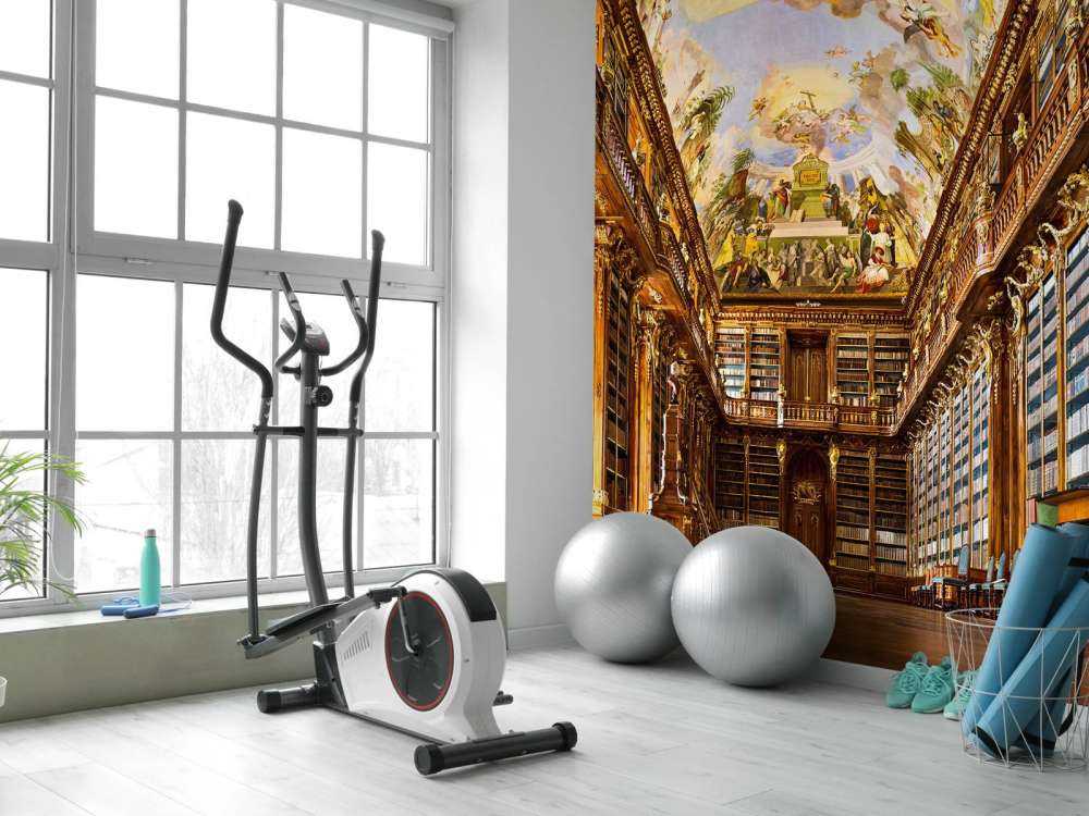 Bibliothèque historique en bois chaud