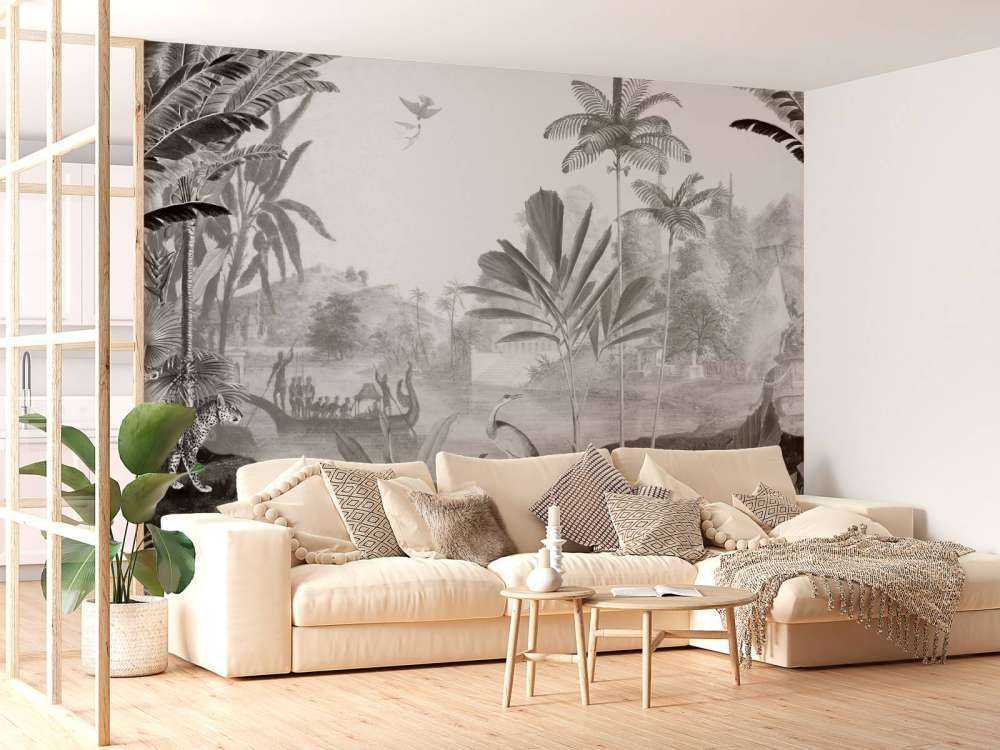 Leopard Landscape - Black and White