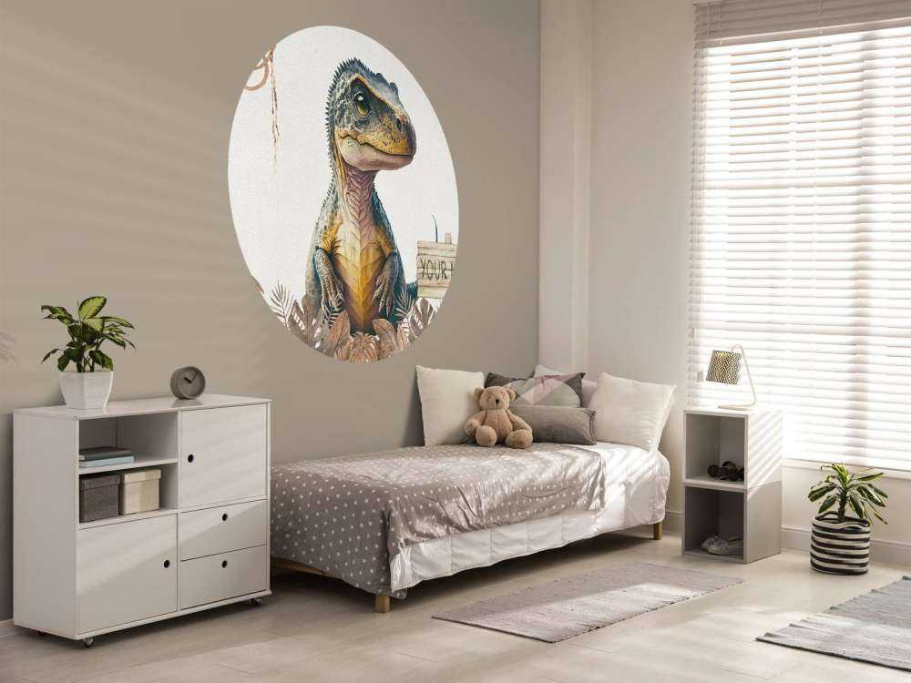 Bébé T-rex dans la jungle taupe