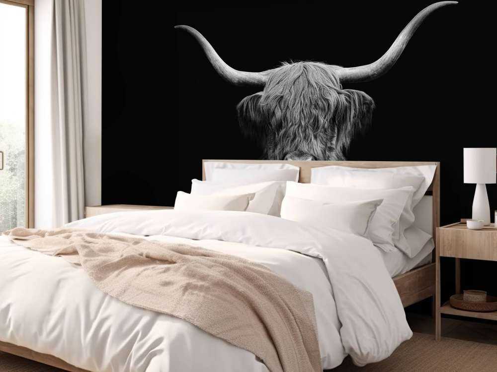 Highland écossais noir et blanc
