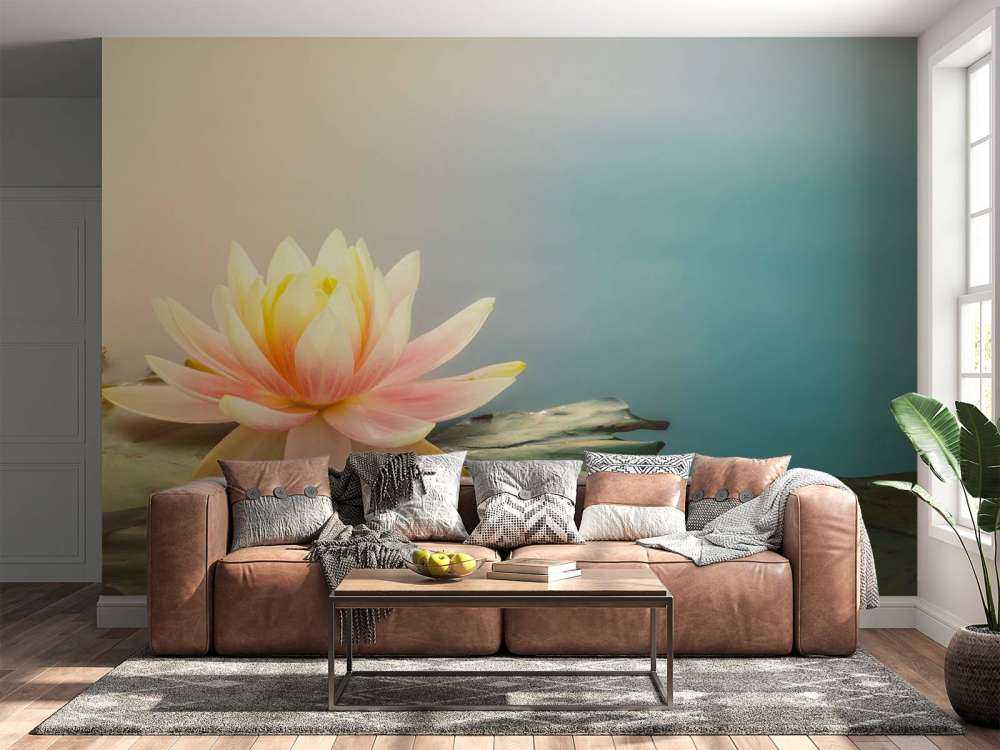 Étang avec fleurs de lotus