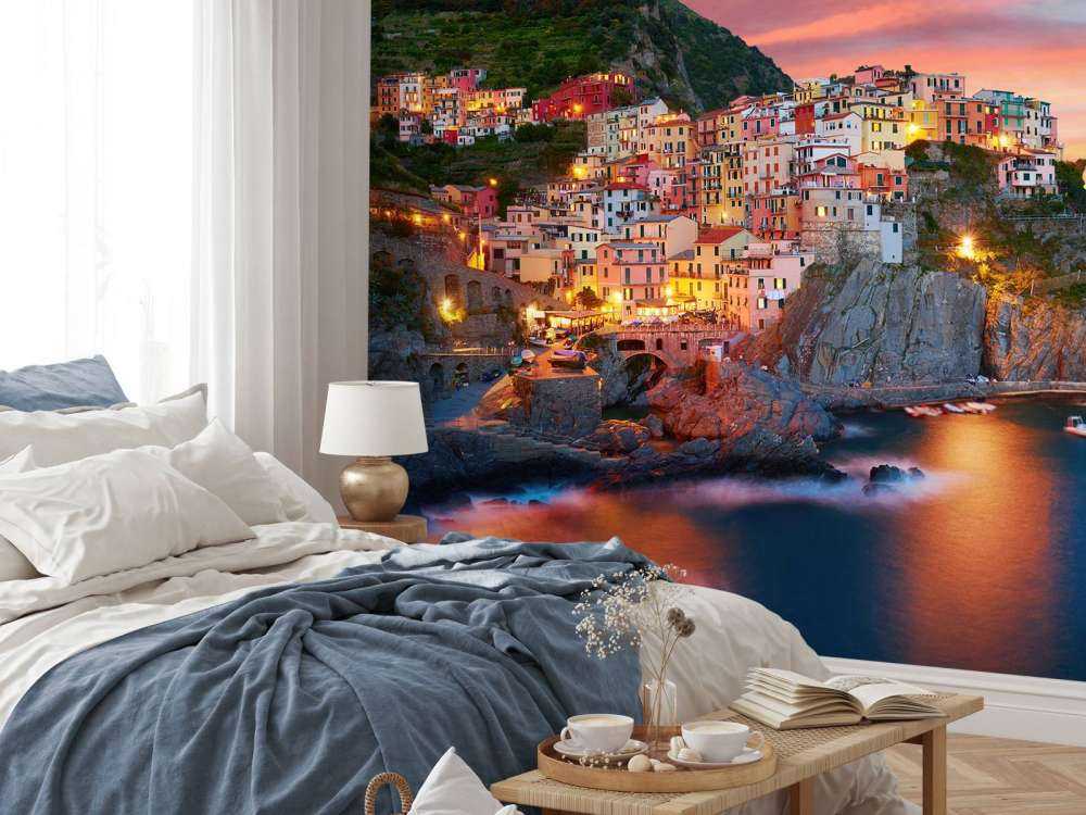Une ville italienne au coucher du soleil
