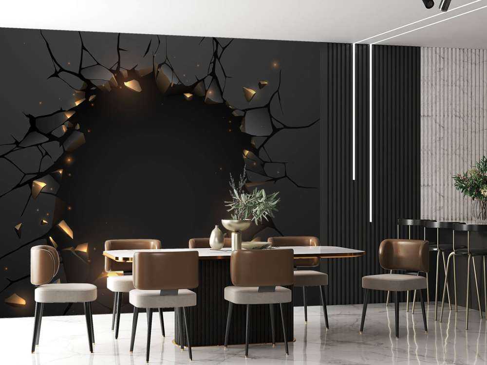 Mur noir avec trou