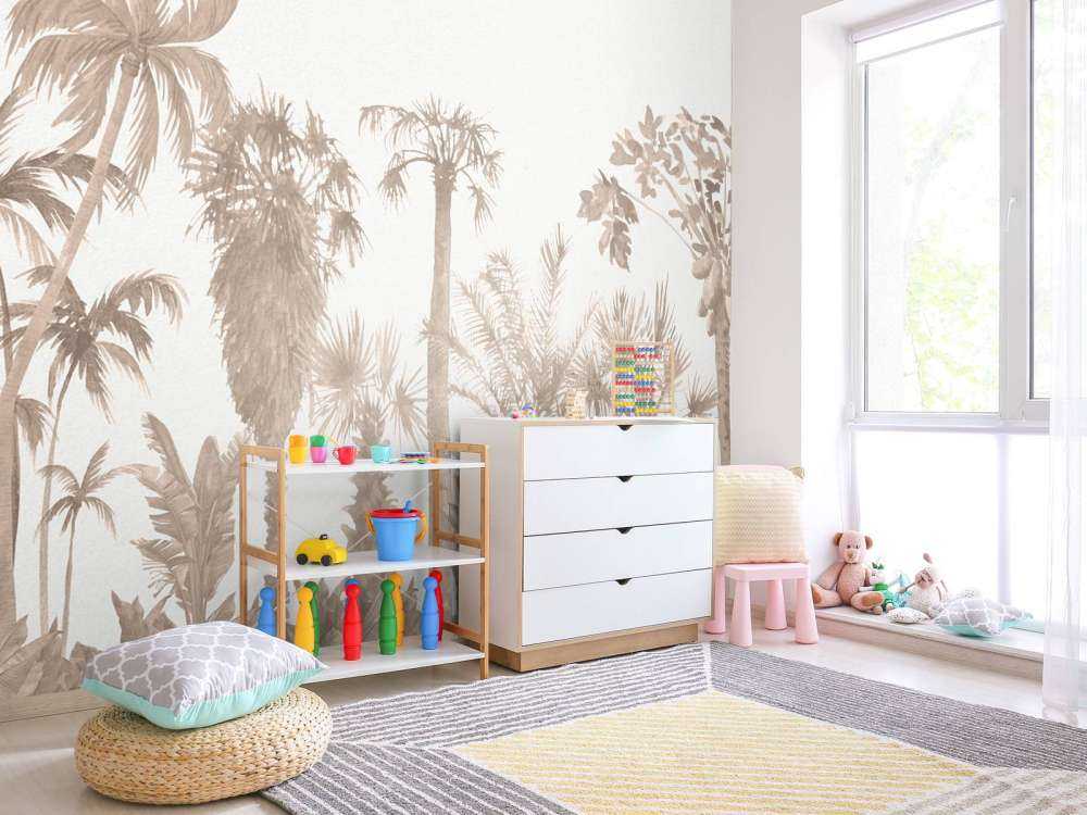 Thème de la jungle en taupe