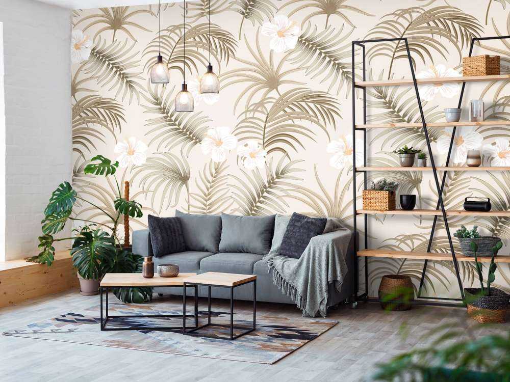 Feuilles et fleurs de palmier