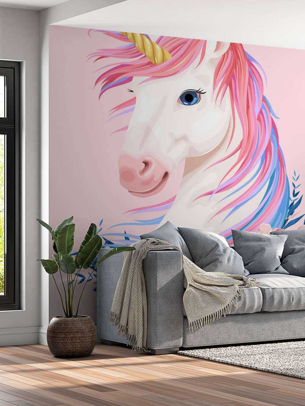 Licorne avec des fleurs