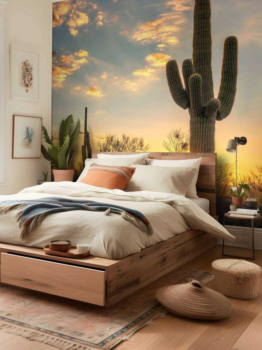 Cactus au coucher du soleil