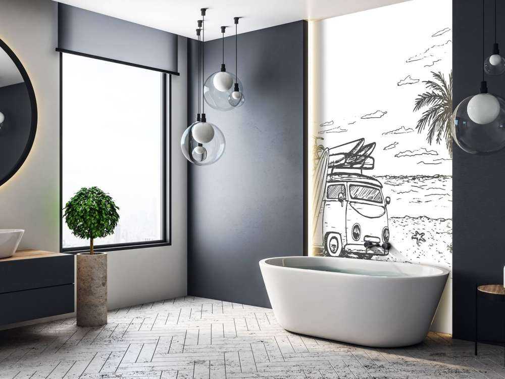 Dessin de plage en noir et blanc