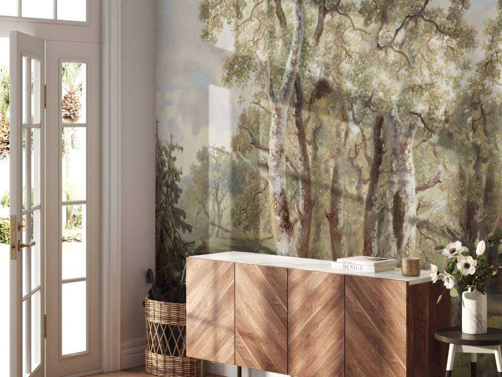 Panorama de paysage forestier en couleur