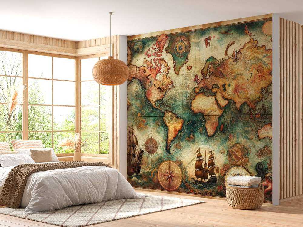 Carte du Monde Historique Vintage