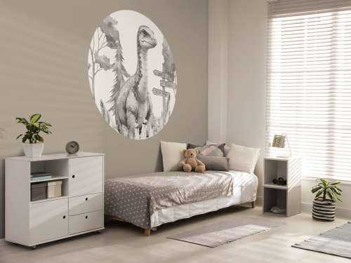 Bébé brachiosaure dans la jungle beige