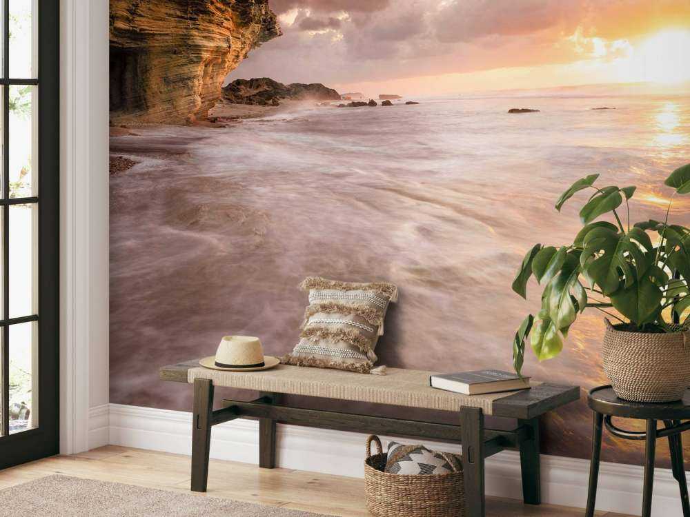 Coucher de soleil sur les rochers