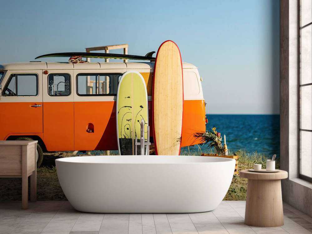 Bus avec planche de surf