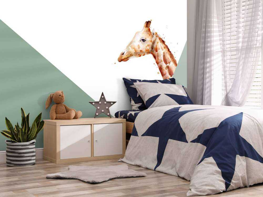 Triangles verts avec girafe