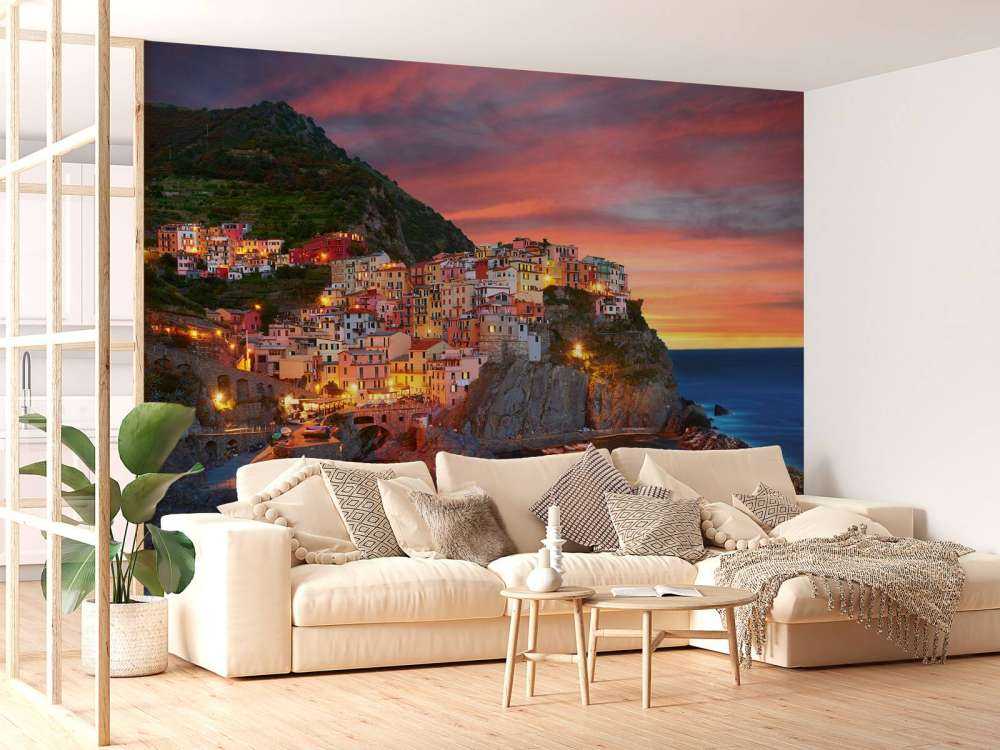 Une ville italienne au coucher du soleil