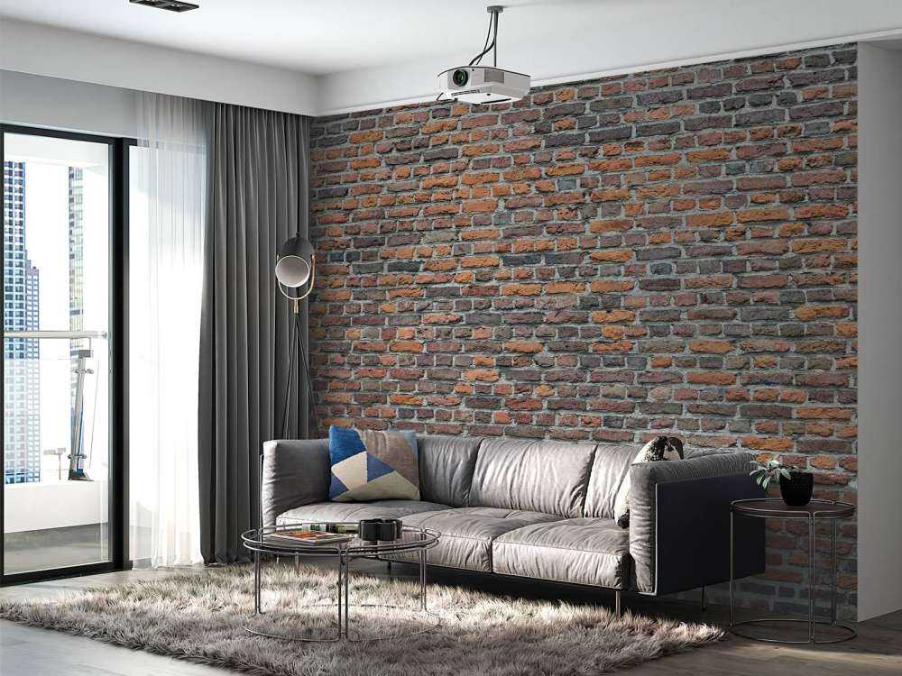Ancien mur de briques restauré