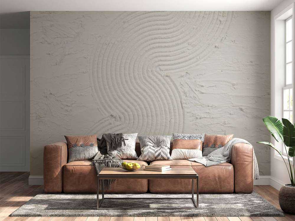 Zoom sur courbes et structures organiques en blanc cassé