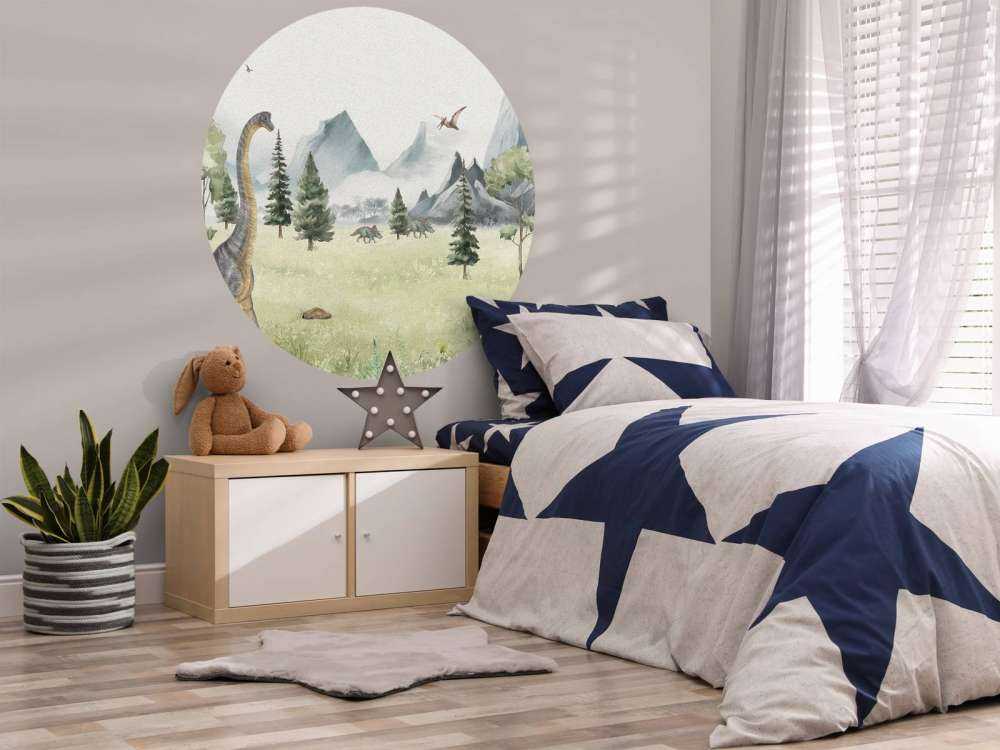 Paysage avec dinosaures en couleur
