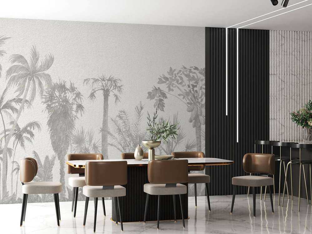 Vintage jungle en nuances de gris