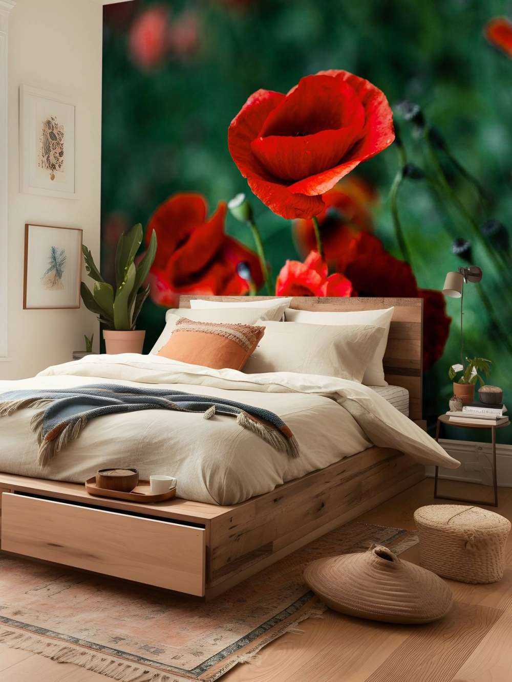 Coquelicots et herbe