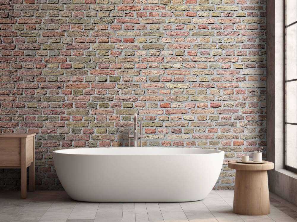 Mur de briques avec joints restaurés