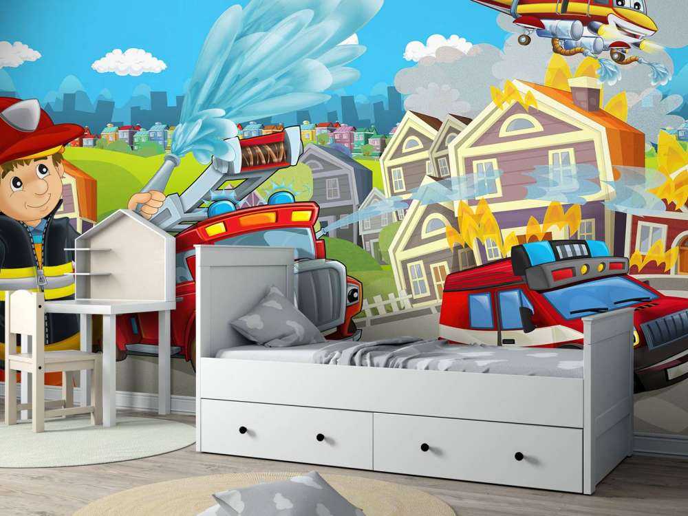 Chambre d'enfants pompiers