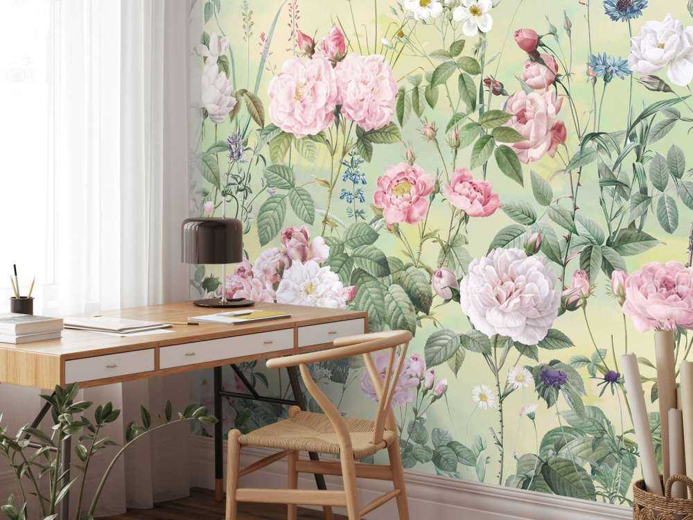 Jardin de roses romantiques