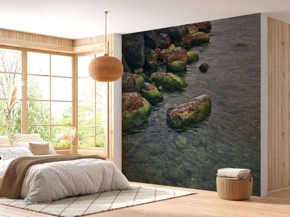 Roches au lac de montagne