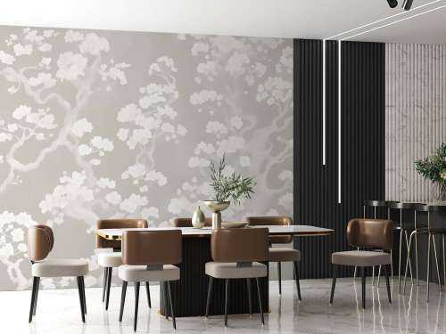 Forêt en fleurs merveilleuse - taupe