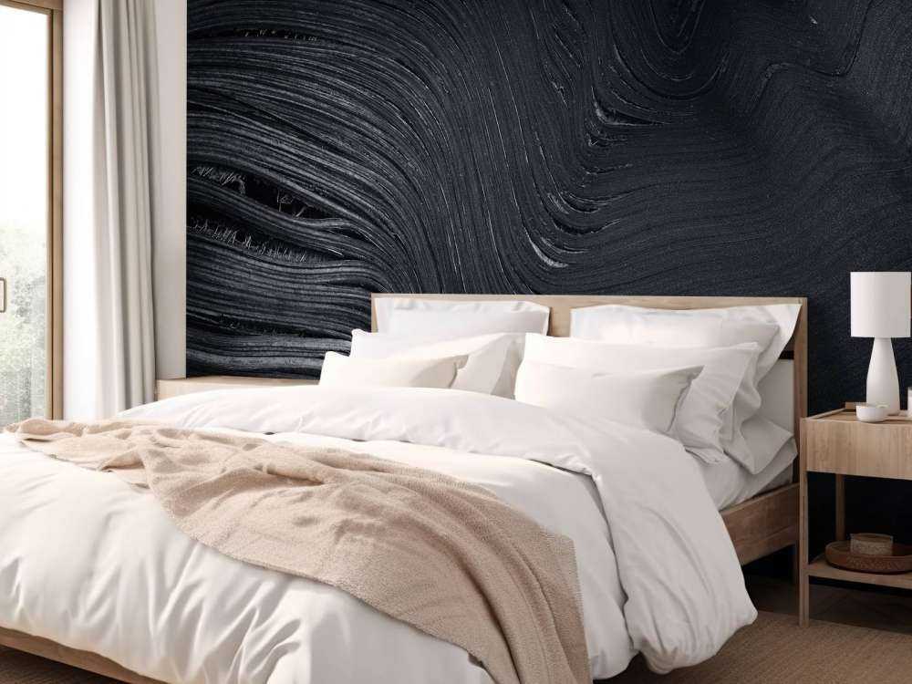 Vieille feuille de palmier en noir et blanc