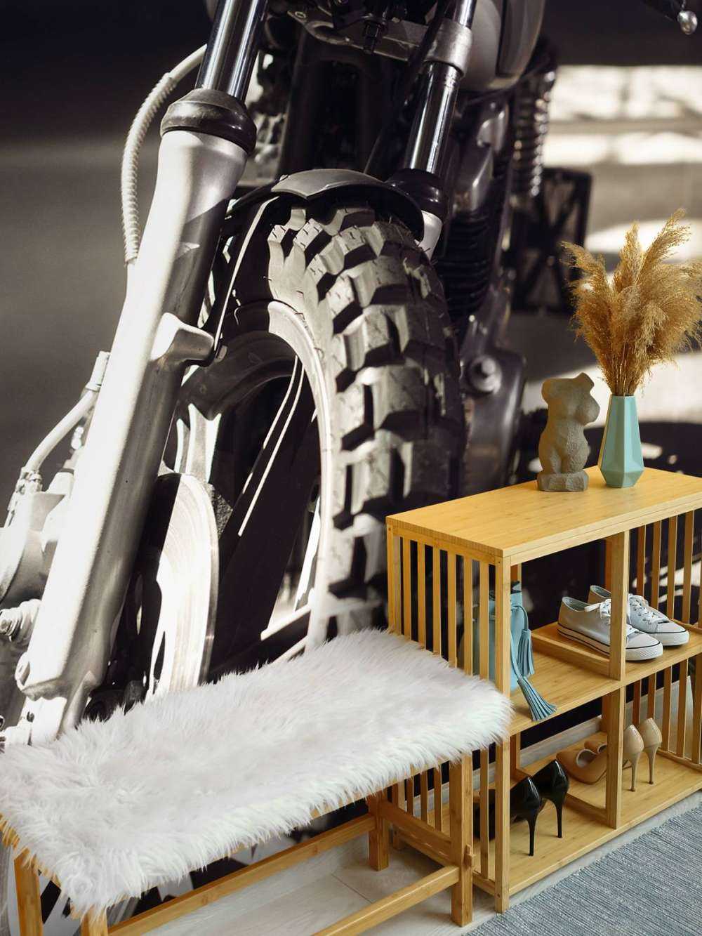 Motocyclette à vue frontale