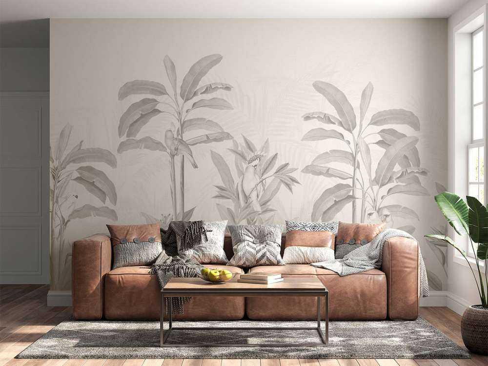 Paysage de jungle vintage - sépia