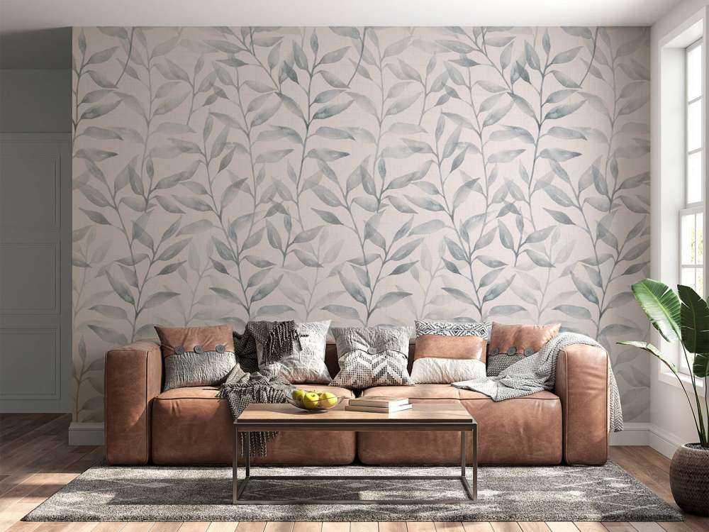 Feuilles grimpantes Japandi - gris neutre