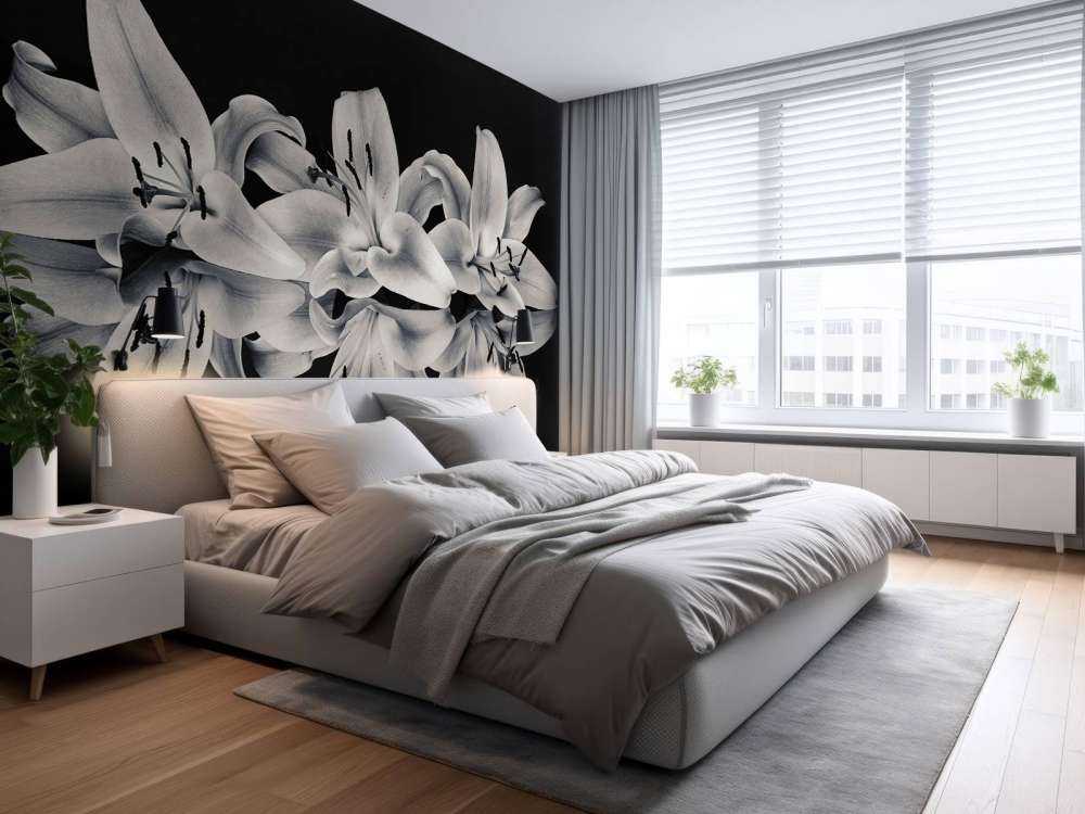 Fleurs en noir et blanc